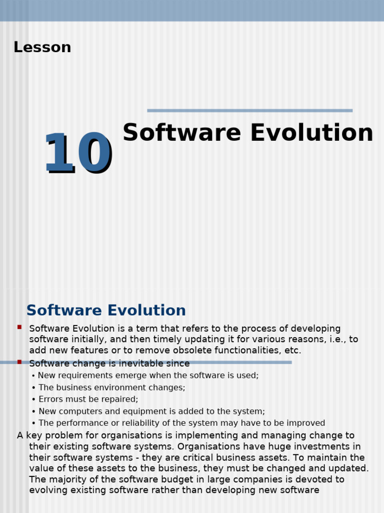 Lesson10 Software Evolution | PDF | Software | System