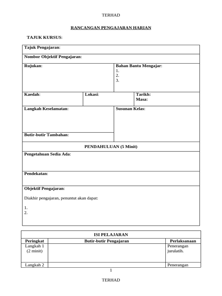 RPH Contoh Manual | PDF
