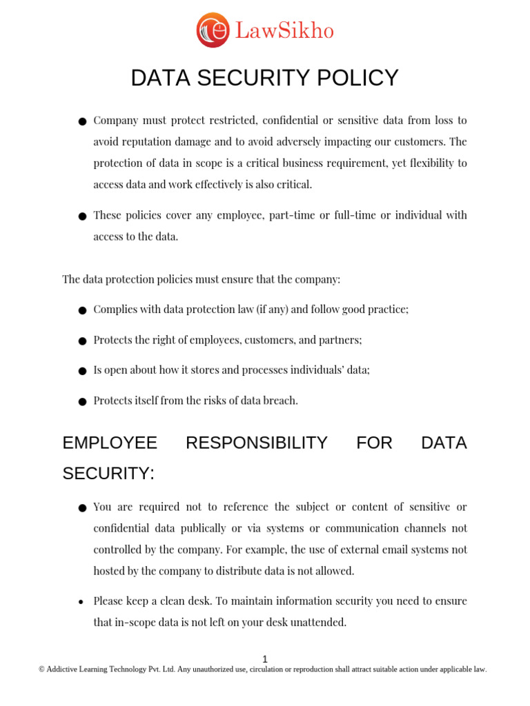 7 Data Security Policy Lyst2066 | PDF | Security | Computer Security