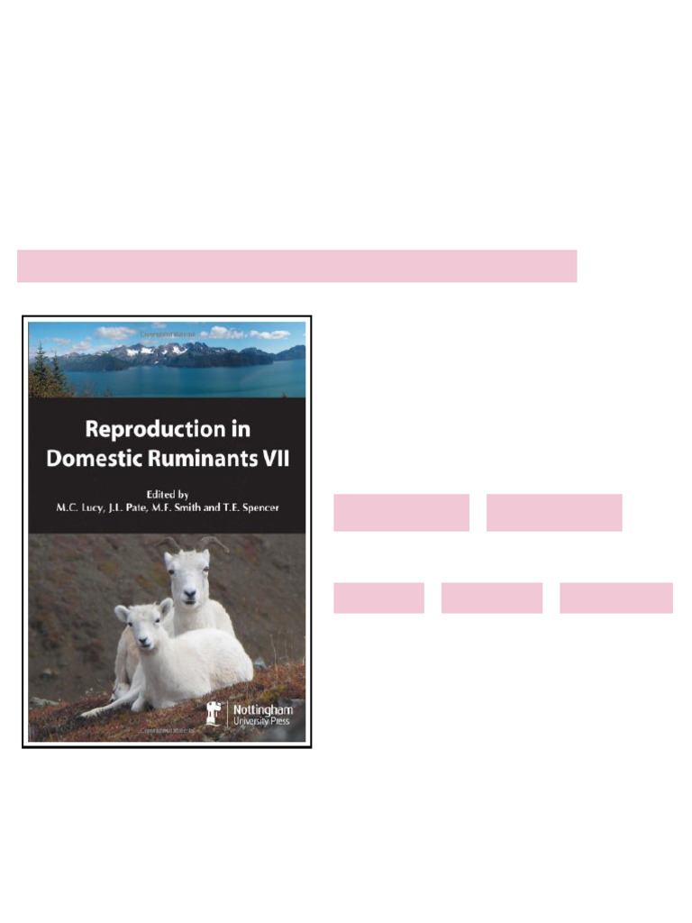 Reproduction in Domestic Ruminants VII 1st Edition I. Lucy available ...