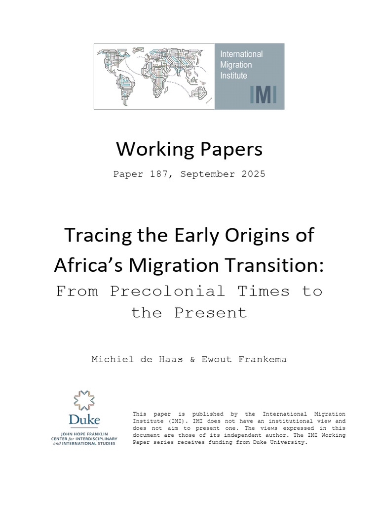 LR (De Haas and Frankema) | PDF | Human Migration | Slavery
