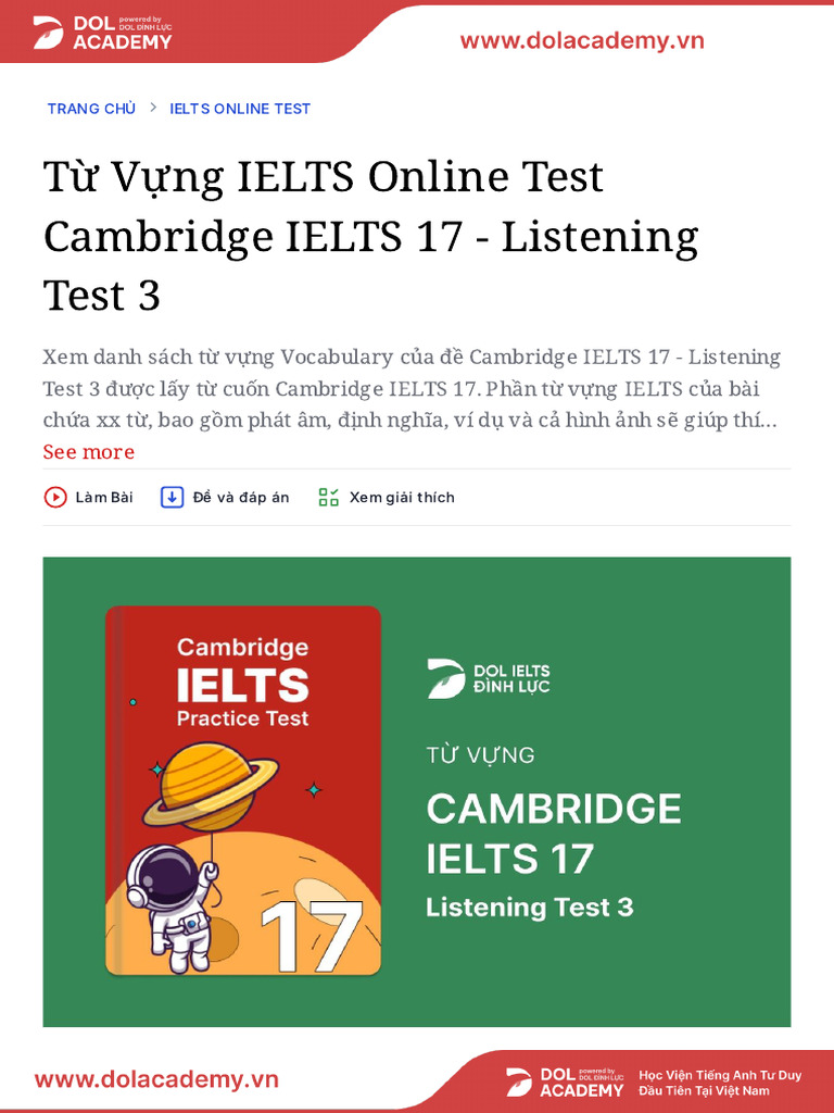 CAM17 - Listening Test 3 | PDF