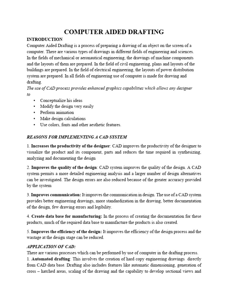 CAD Notes 2025 | PDF | Computer Aided Design | Technical Drawing