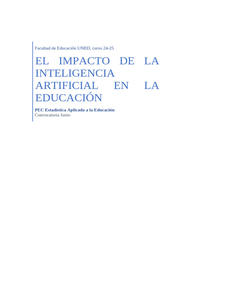 Pec Estadística | PDF | Inteligencia artificial | Inteligencia (IA) y ...