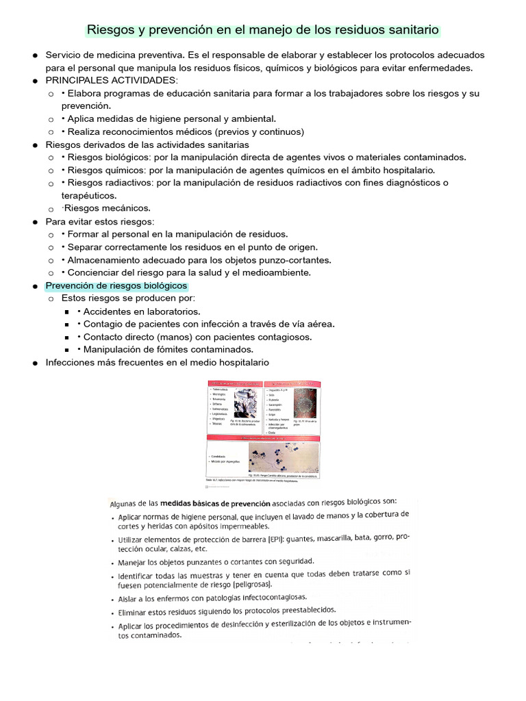 Riesgos y Prevención en El Manejo de Los Residuos Sanitario | PDF