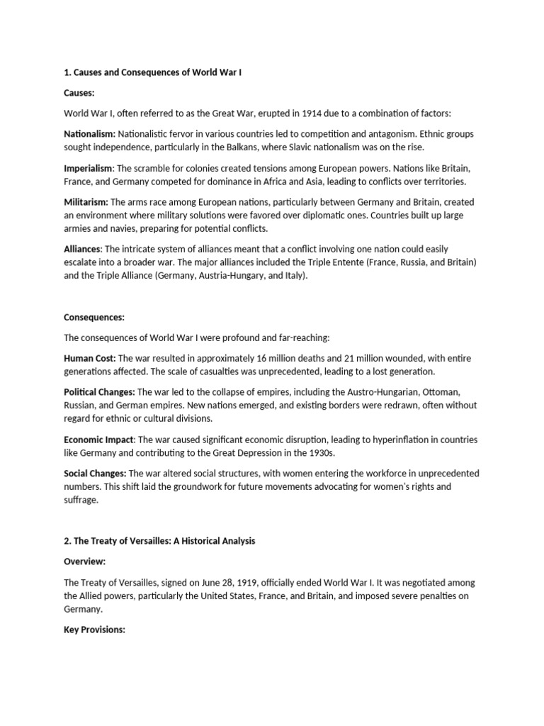 History Research | PDF | Cold War | Treaty Of Versailles