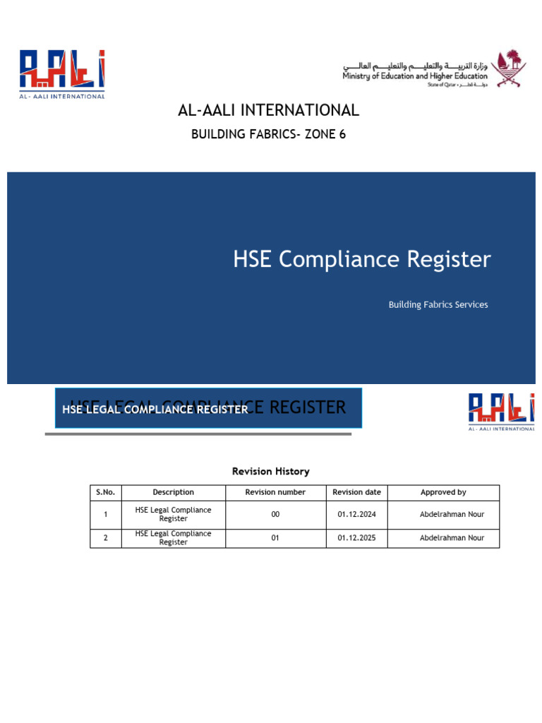 Appendix 02 - HSE Legal Compliance Register | PDF | Personal Protective ...