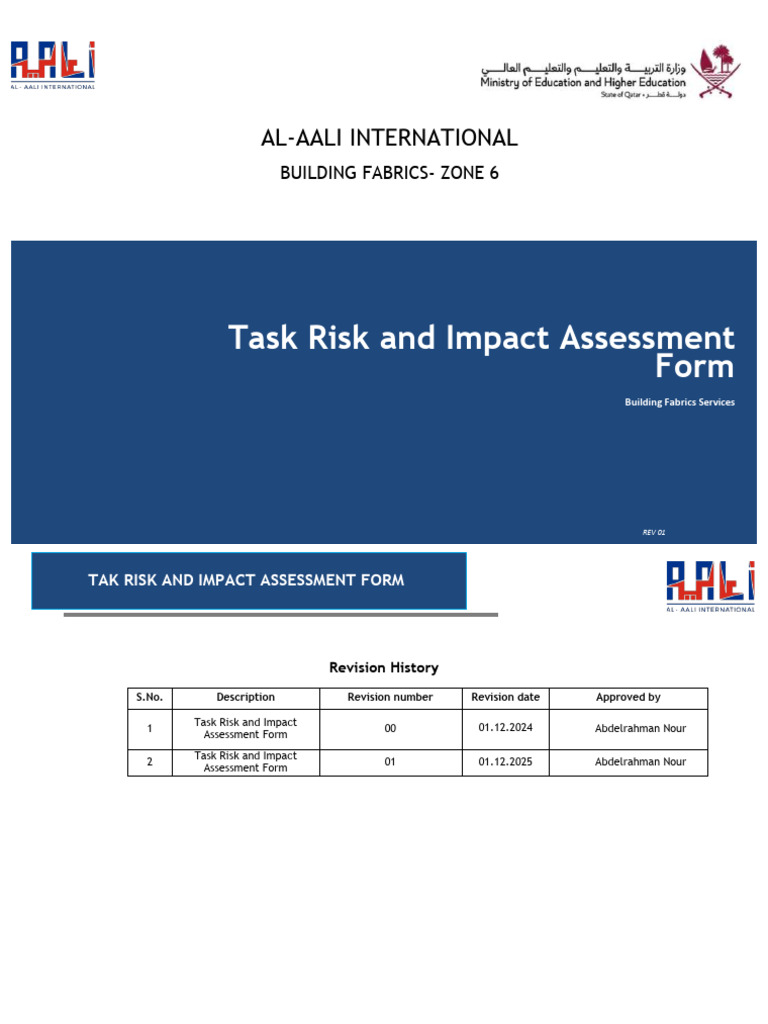 Appendix 04 - Task Risk and Impact Assessment Form | PDF | Radiation ...