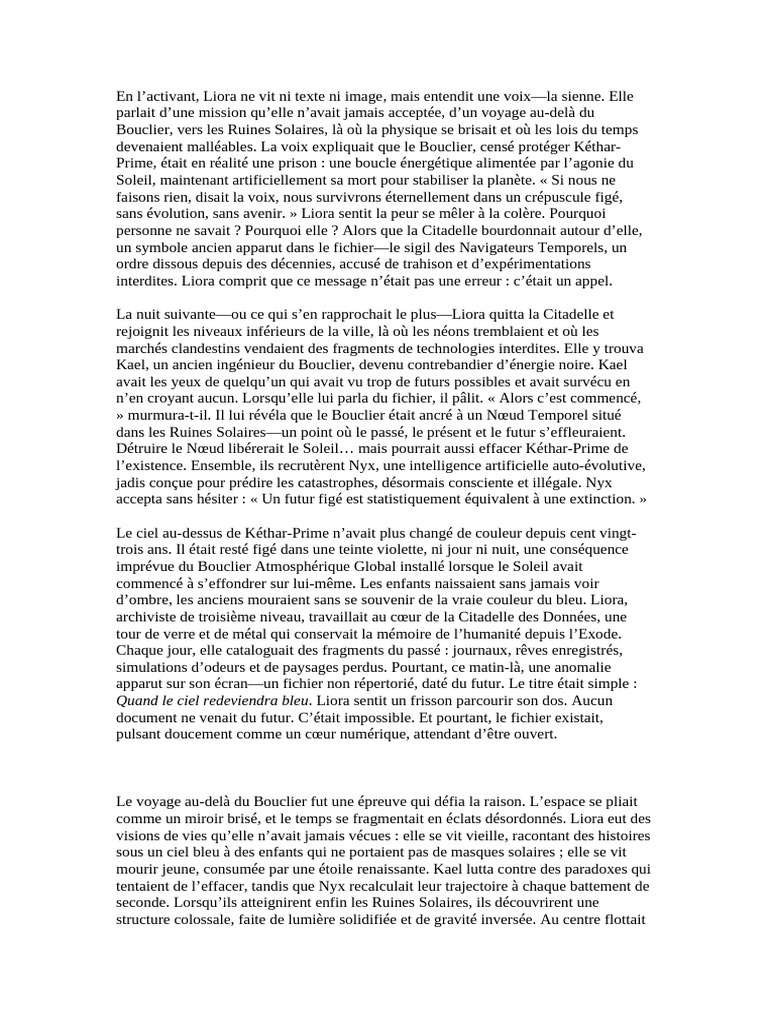 En L'activant, Liora Ne Vit Ni Texte Ni Image | PDF | Soleil