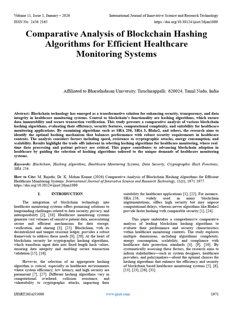 Comparative Analysis of Blockchain Hashing Algorithms for Efficient ...