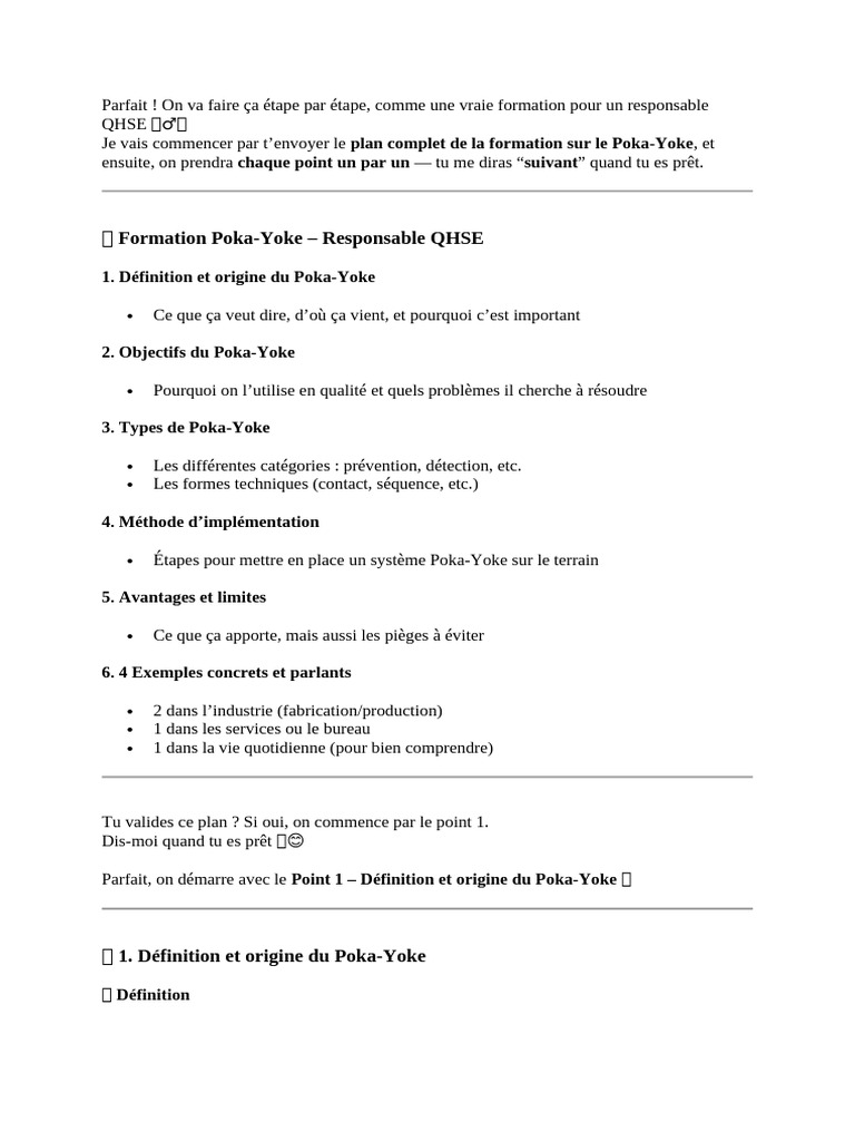 Formation Poka Yoke | PDF