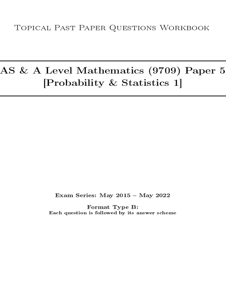 Maths 9709 Paper 5 Format 2 - The Normal Distribution | PDF | Normal ...