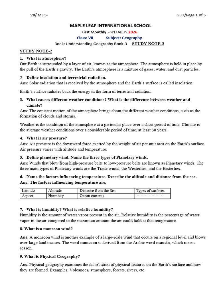 2026 VII Study Note 2 | PDF | Atmosphere Of Earth | Wound