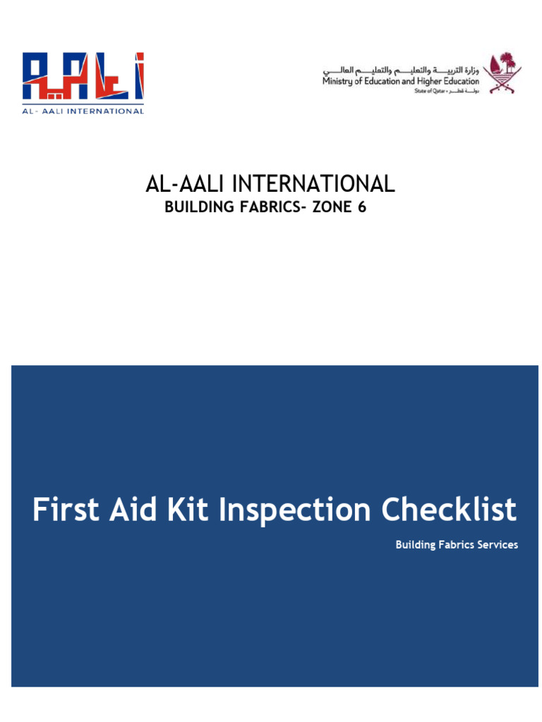 Appendix 18 - First Aid Kit Inspection Checklist | PDF