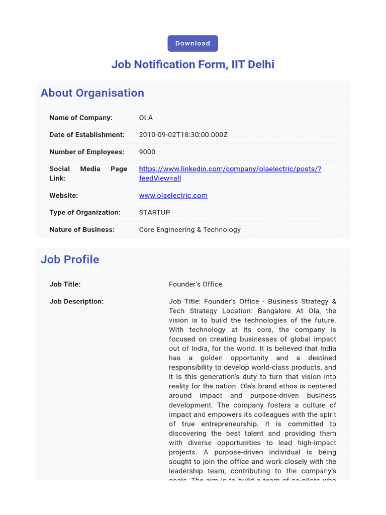 OLA (Founder's Office) | PDF