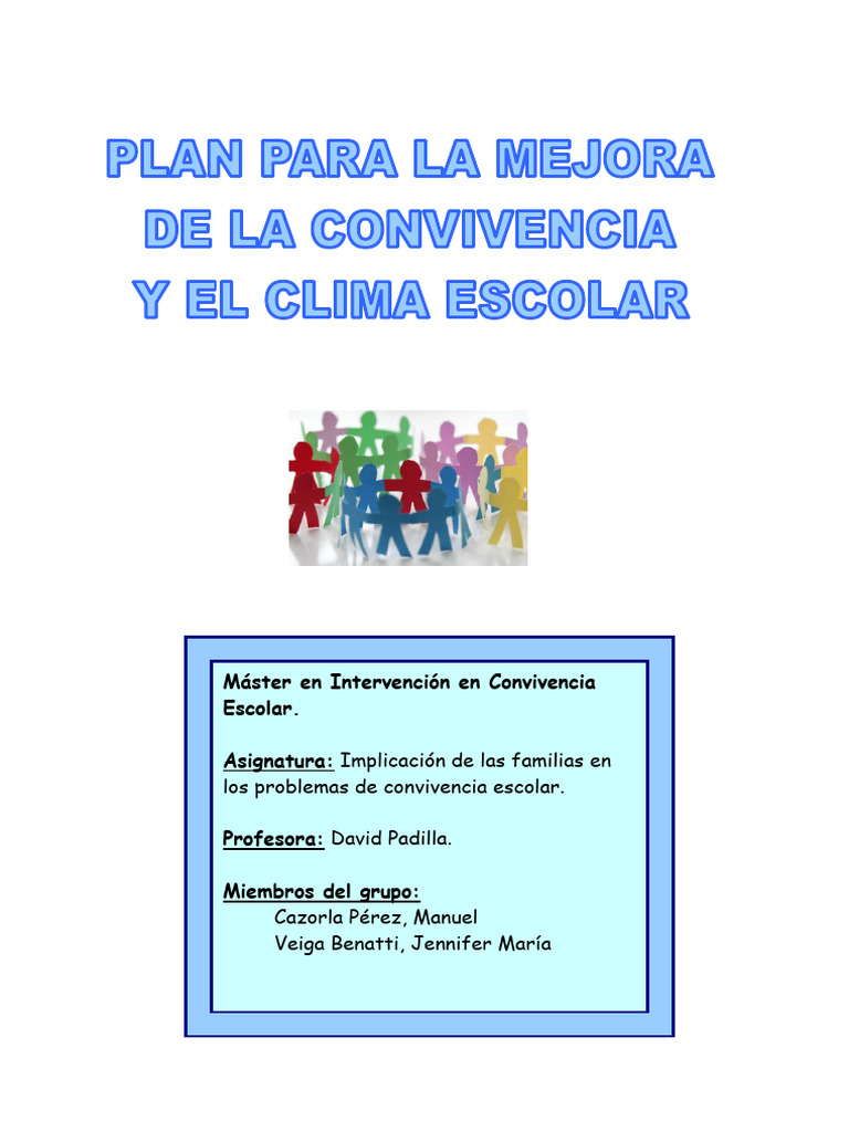 Plan para La Mejora de La Convivencia y El Clima Escolar | PDF ...