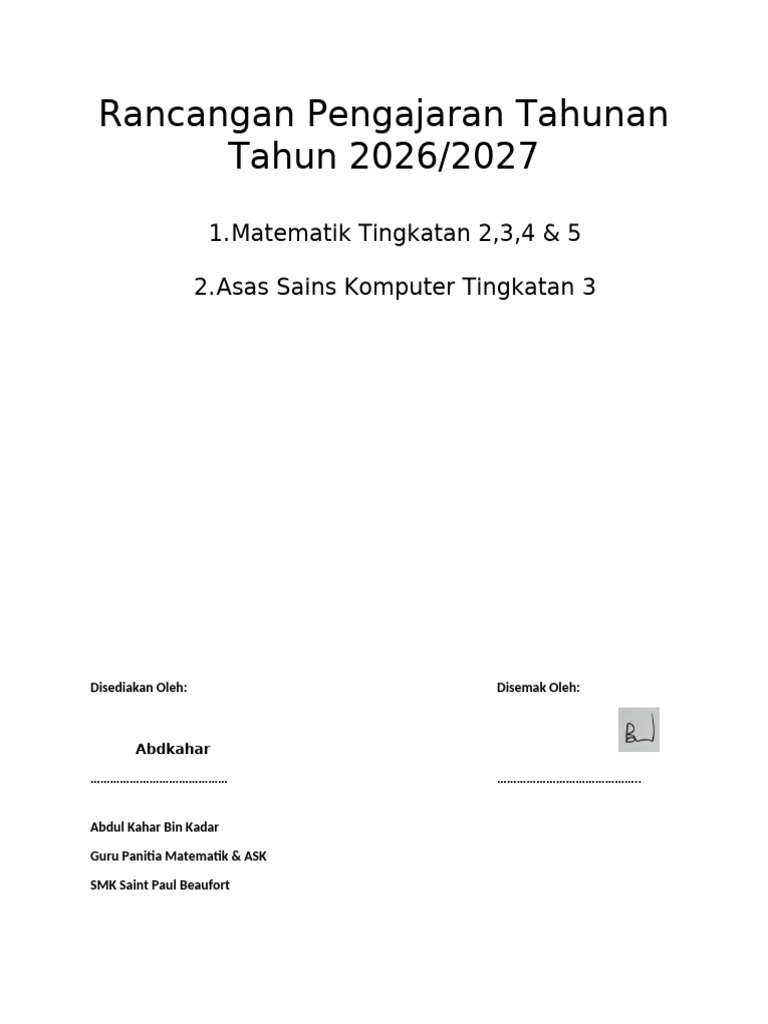 Muka Depan RPT | PDF