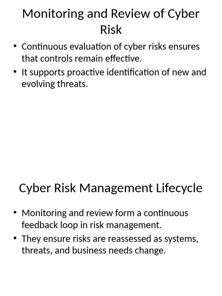 Monitoring and Review of Cyber Risk | PDF | Risk | Computer Security