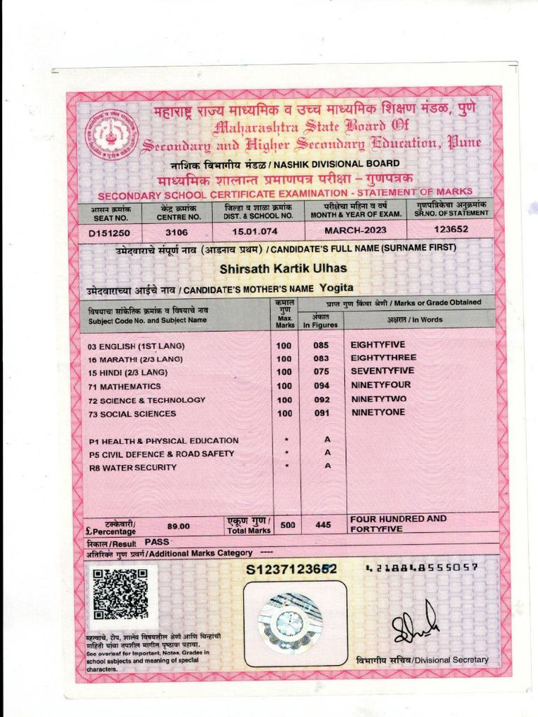 A20260116000192566 Marksheet 10 PDF | PDF