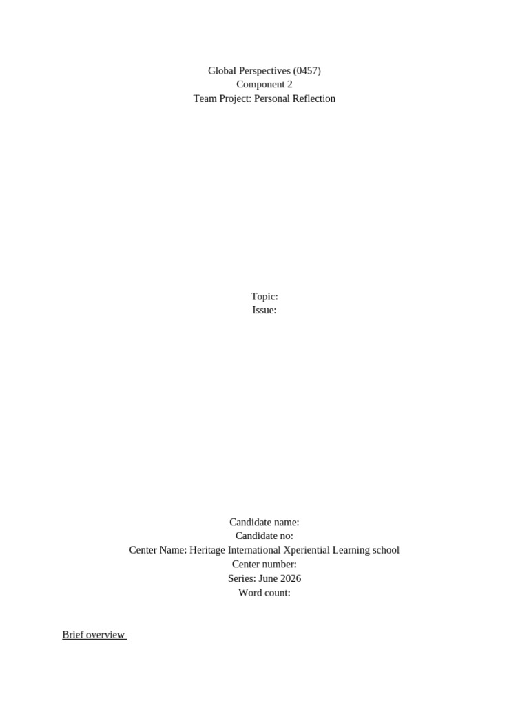 Personal Reflection Template New | PDF