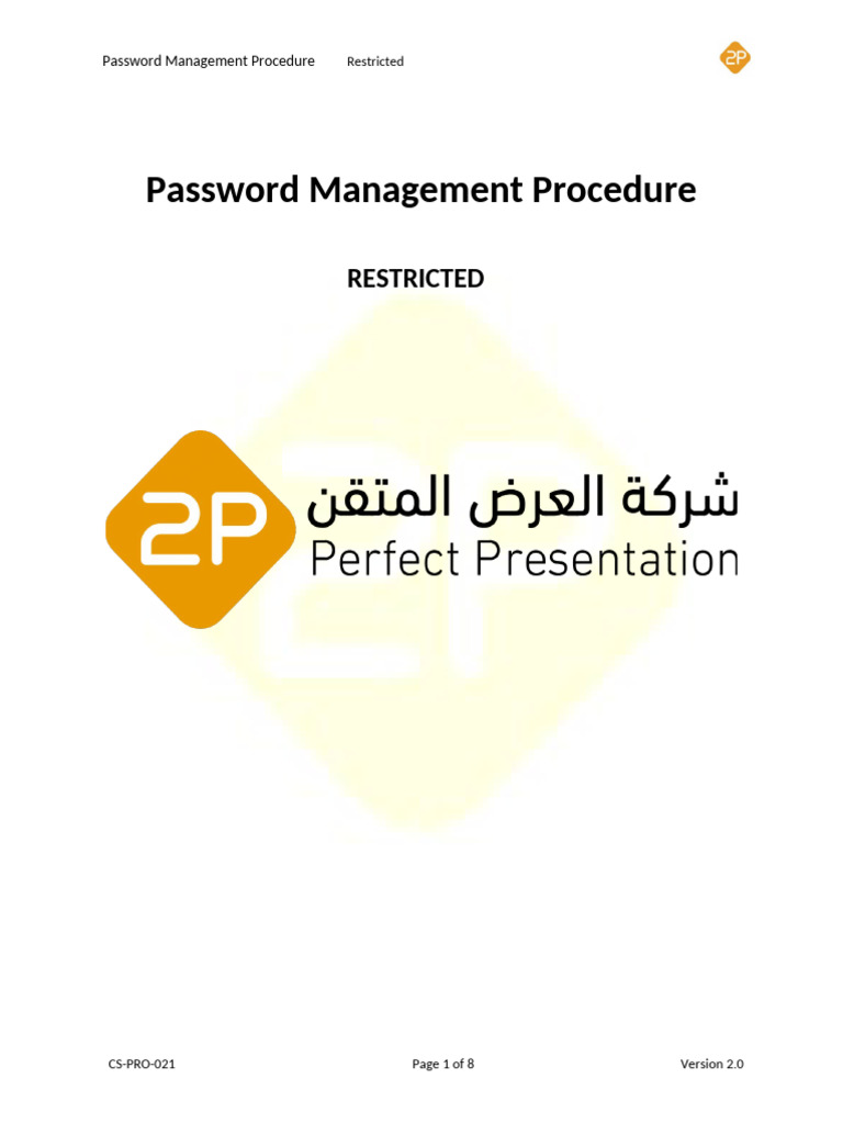 Password Management Procedure | PDF | Password | Security