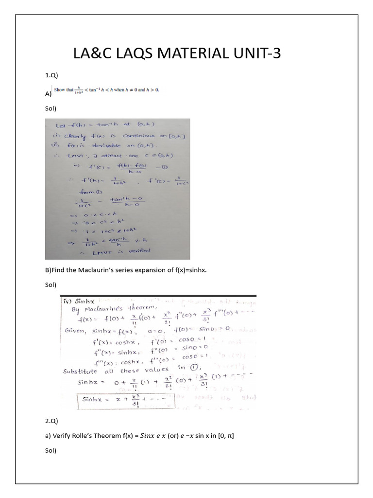 LA&C Unit-3 Laqs Material PDF | PDF
