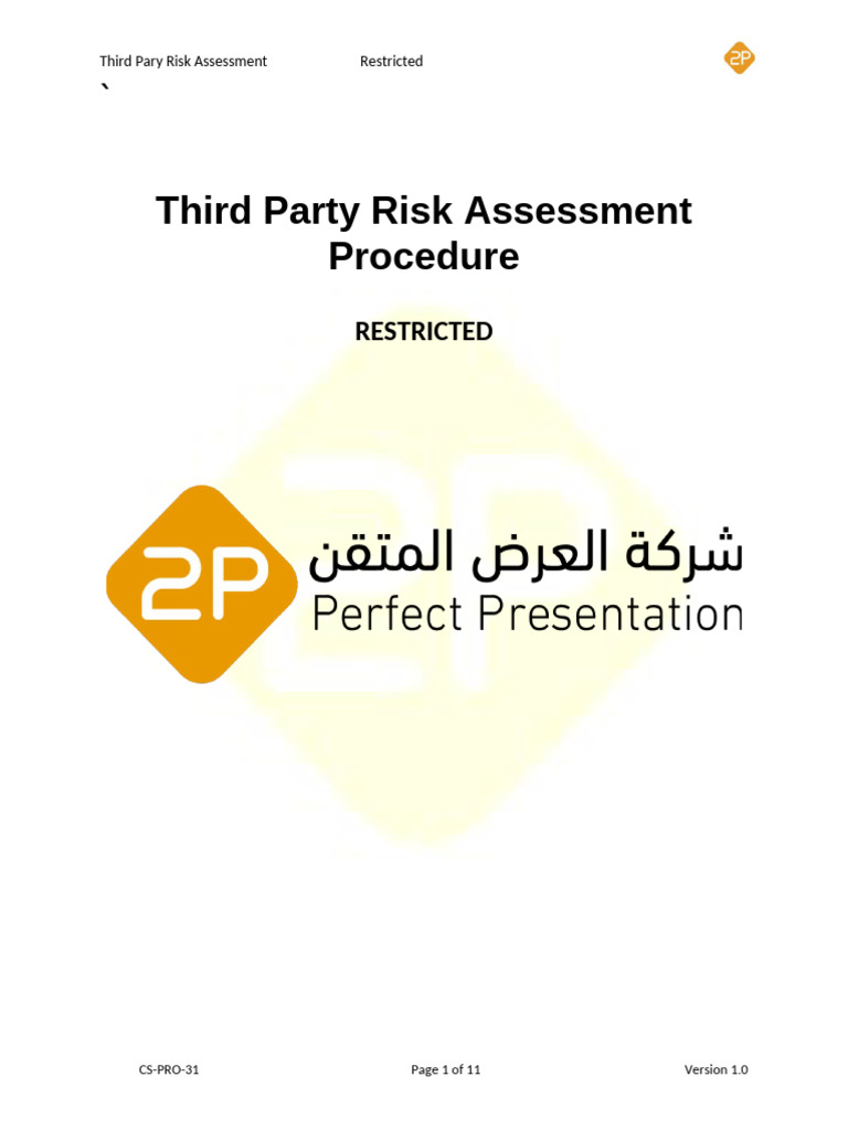 Third Party Risk Assessment | PDF | Computer Security | Security