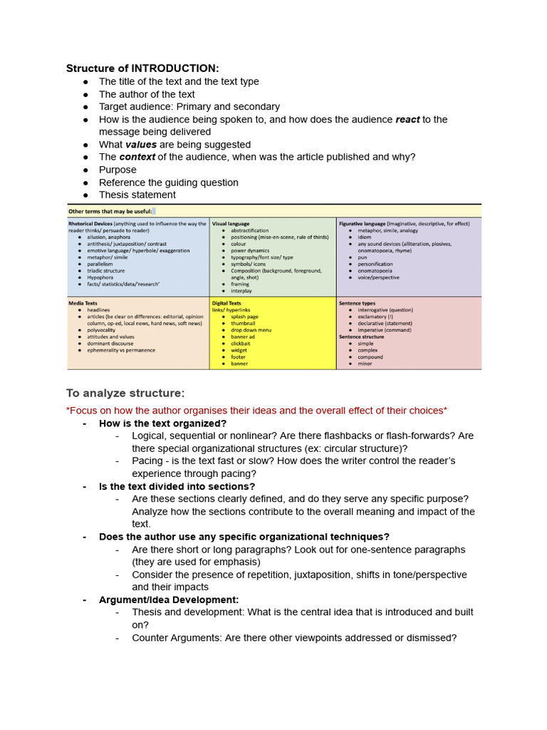 Analysis - Notes | PDF | Narrative | Narration