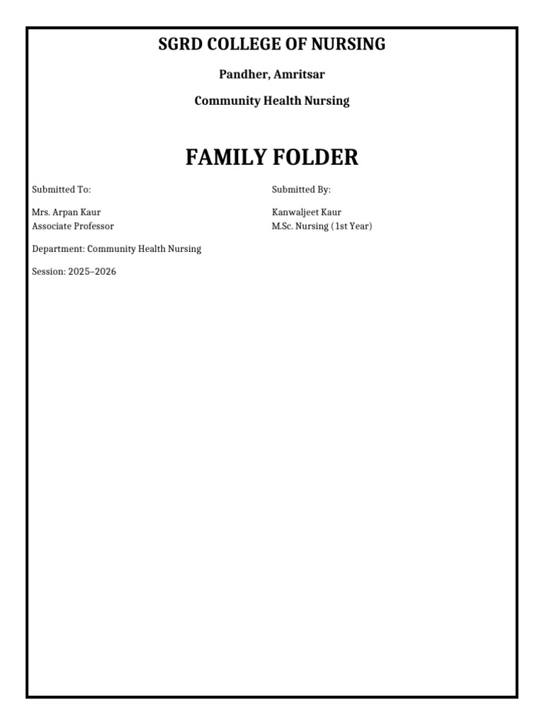 Family Folder Frontpage Style-1 | PDF
