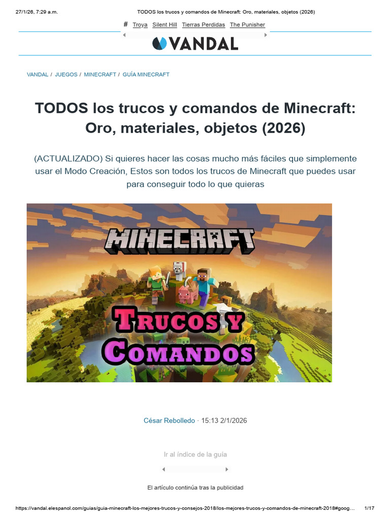 TODOS Los Trucos y Comandos de Minecraft - Oro, Materiales, Objetos ...