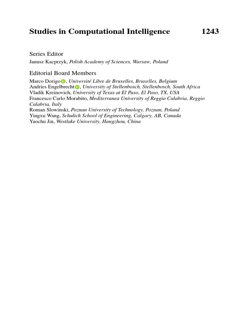 Studies in Computational Intelligence 1243: Series Editor | PDF ...