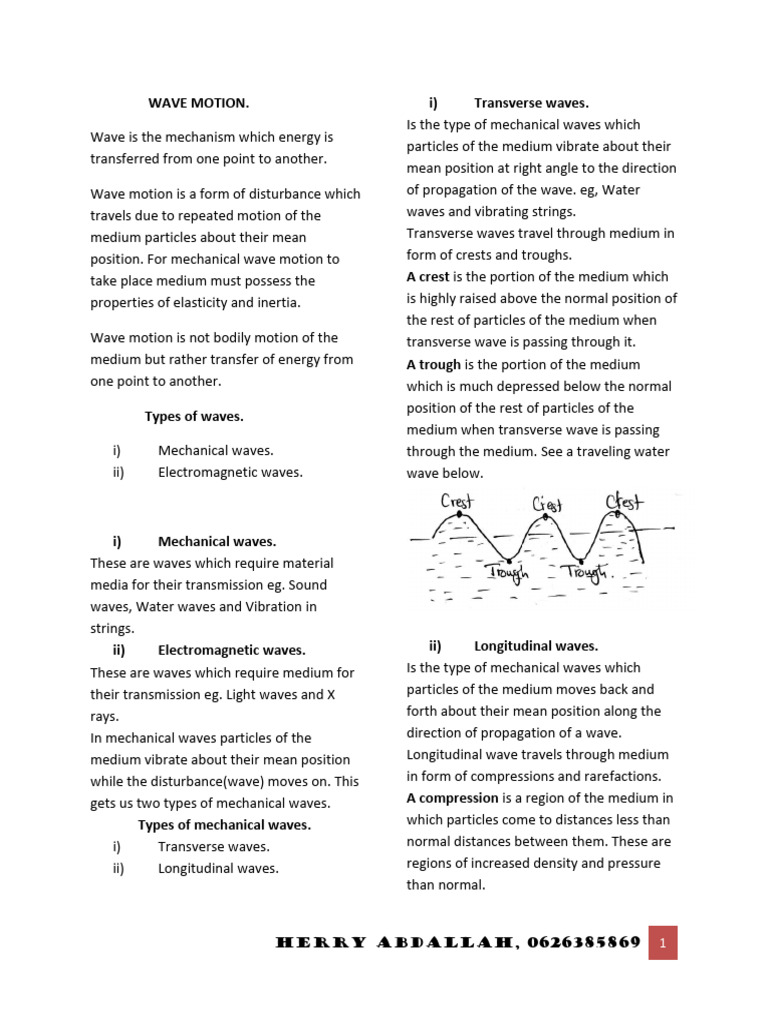 Wave Motion by Sir Herry | PDF | Waves | Sound