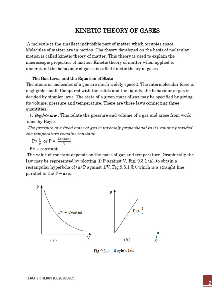 Kinetic Theory of Gases-V | PDF | Gases | Temperature