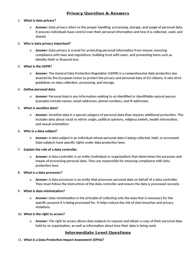 Privacy Question and Answers | PDF | Information Privacy | Privacy