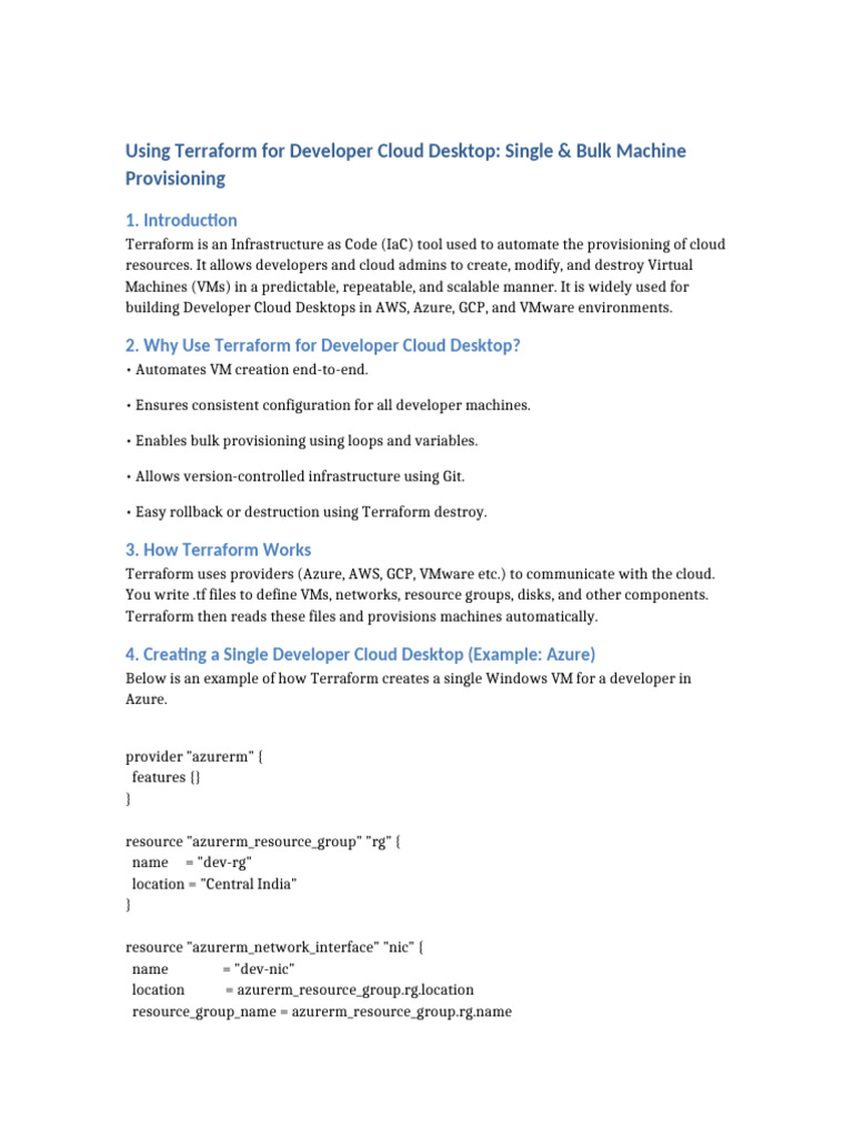 Terraform Developer Cloud Desktop | PDF | Virtual Machine | Cloud Computing