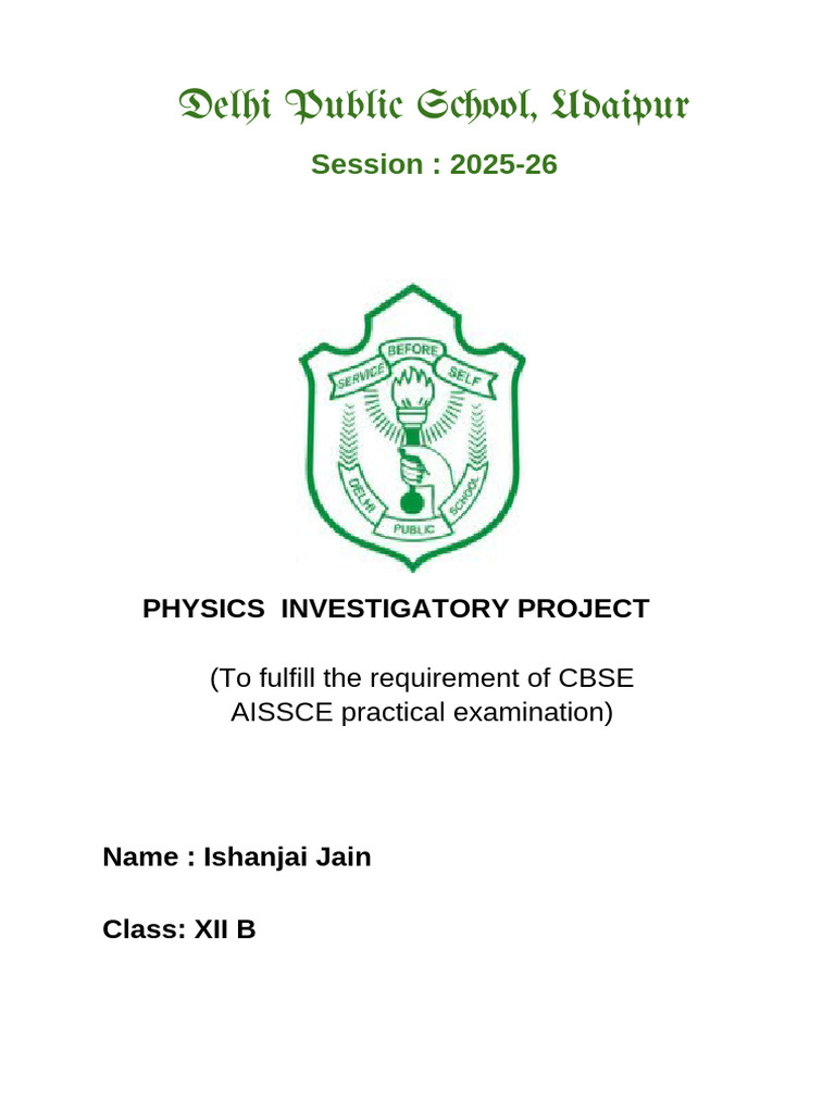 Dps Physics Project File 2 | PDF