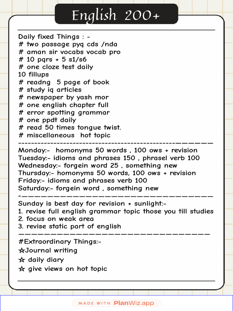 PlanWiz Organized Simple Daily Notes | PDF