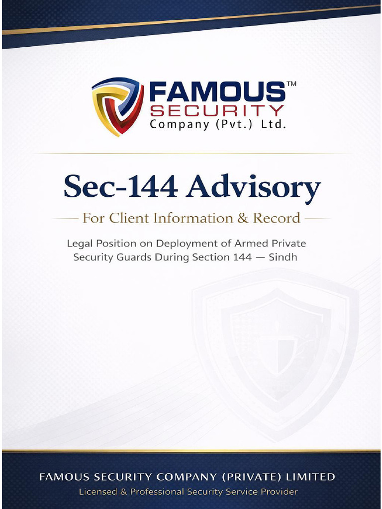 Sec-144 Advisory - For Client Information & Record-01 | PDF | Legal ...