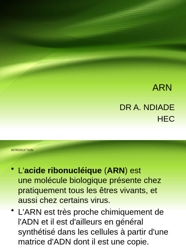 3.les ARN | PDF | Répertoire national des associations | Acide ...