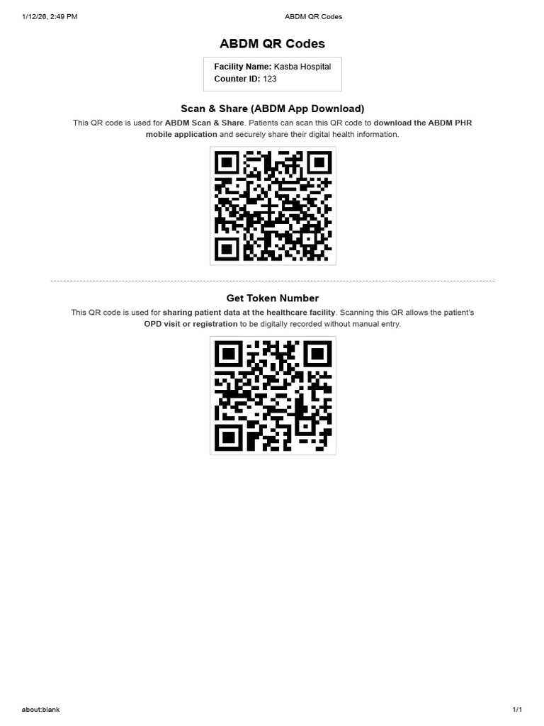 Abdm QR Codes | PDF