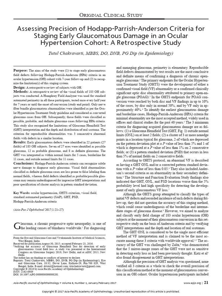 Assessing Precision of Hodapp Parrish Anderson.6 | PDF | Glaucoma ...