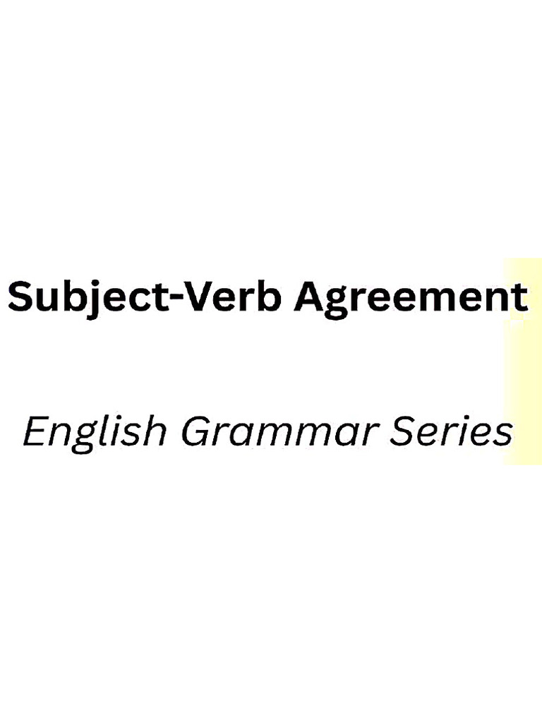 SV Agreement Rules With Examples | PDF