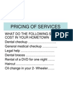 Pricing of Services