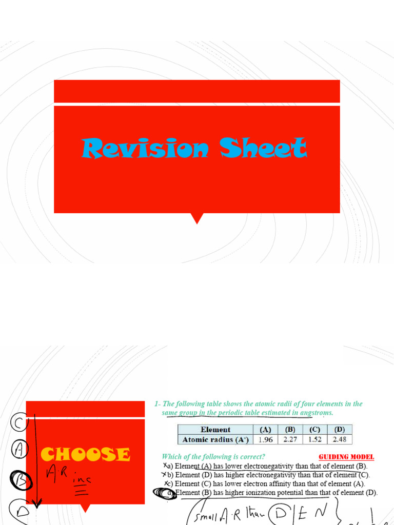 Lec4 Final Revision Answers | PDF | Redox | Mole (Unit)