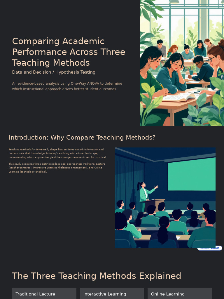 Comparing Academic Performance Across Three Teaching Methods | PDF ...