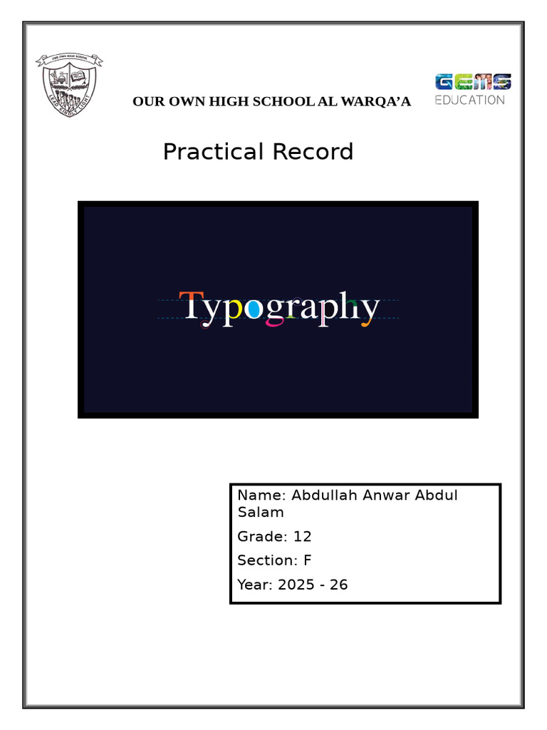 Sample-Typography Record | PDF | Microsoft Excel