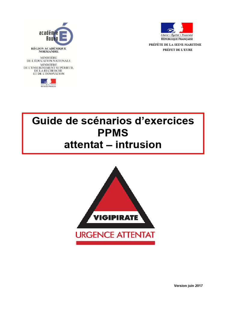 Guide Scenarios Exercices Ppms Attentat Intrusion Academie Rouen | PDF ...