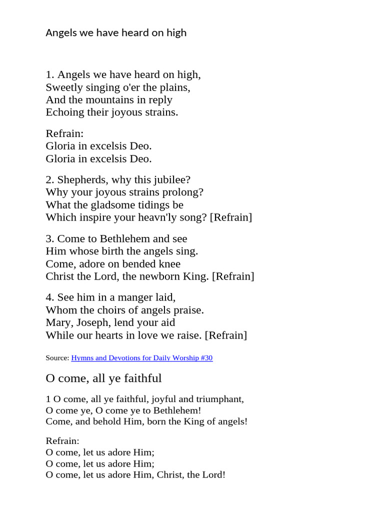 Angels We Have Heard On High | PDF | Angels We Have Heard On High