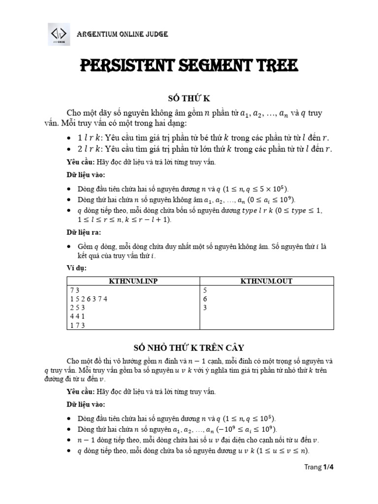 Persistent Segment Tree | PDF