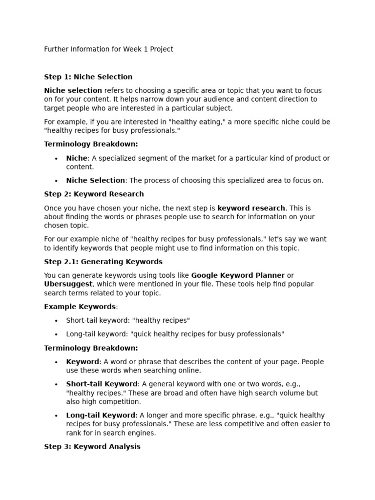 Further Information for Week 1 Project DCC | PDF | Search Engine ...